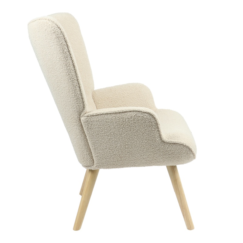 Fotoliu Model Fluffy, Crem/Natur, 75x69x96 cm - 3 | YEO
