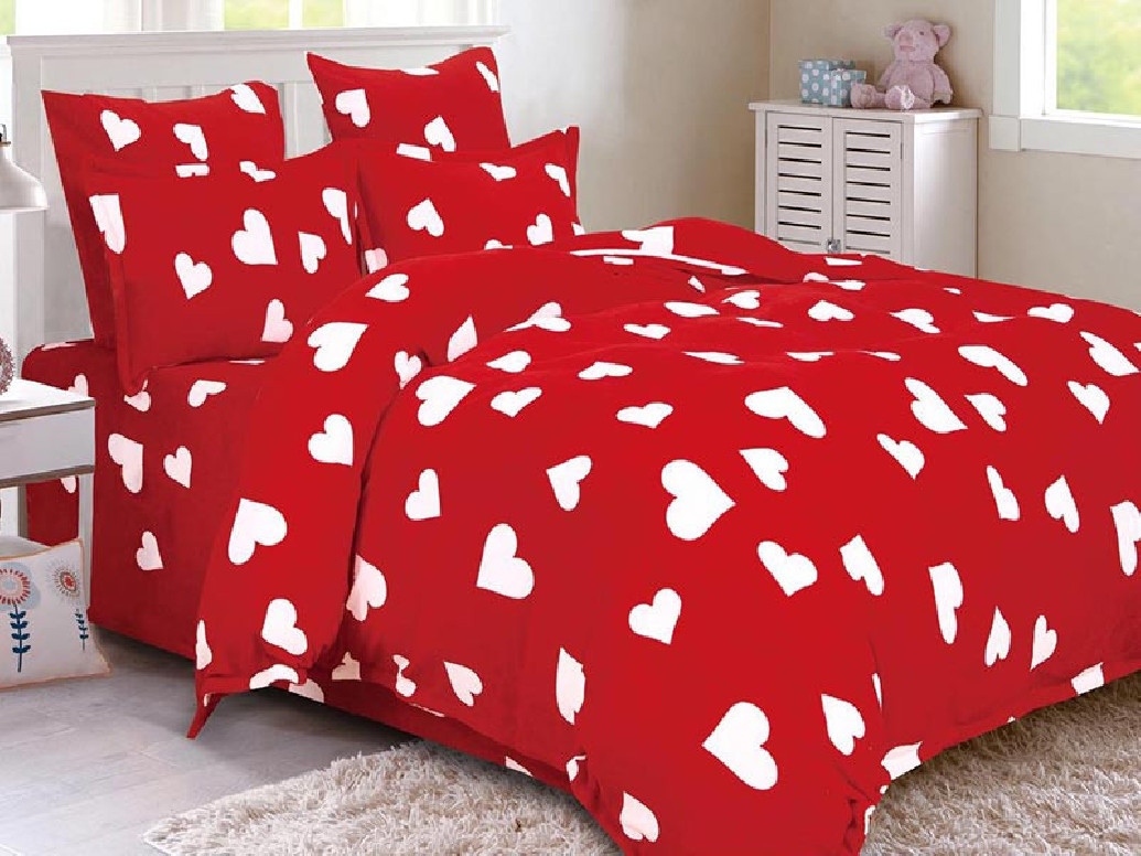 Lenjerie cu elastic 180x200 Love Heart (Cocolino)