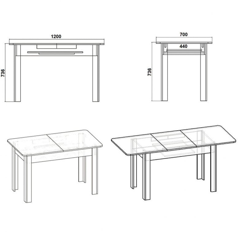 Masa Quiin Extensibila Alb 70x73.5 cm