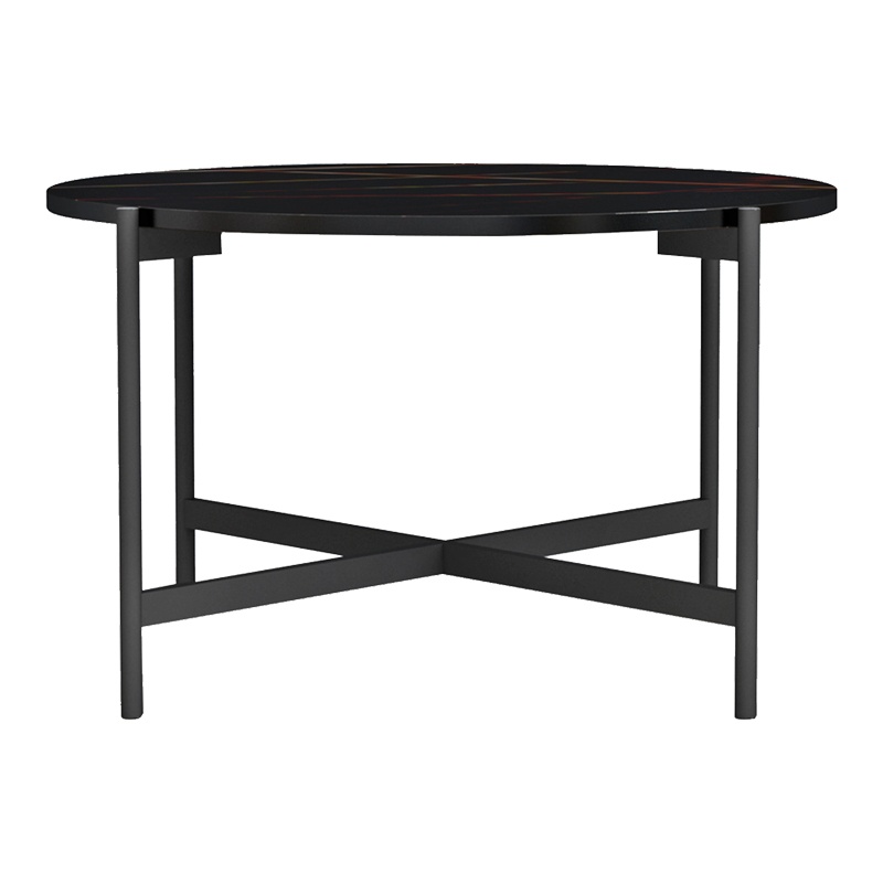 Masuta de Cafea Model Aisle, Negru marmorat/Negru, D80x45 cm - 1 | YEO