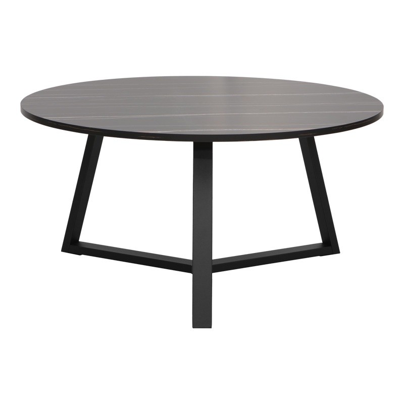 Masuta de Cafea Model Berton, Negru/Auriu, D80x40 cm - 2 | YEO