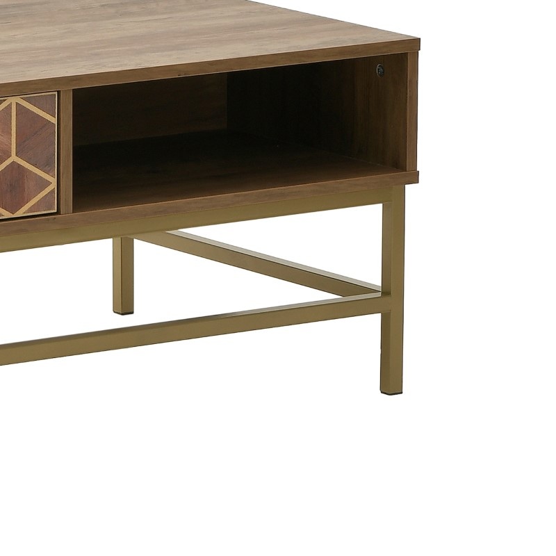 Masuta de Cafea Model Brilo, Maro/Auriu, 101x59x43 cm - 2 | YEO