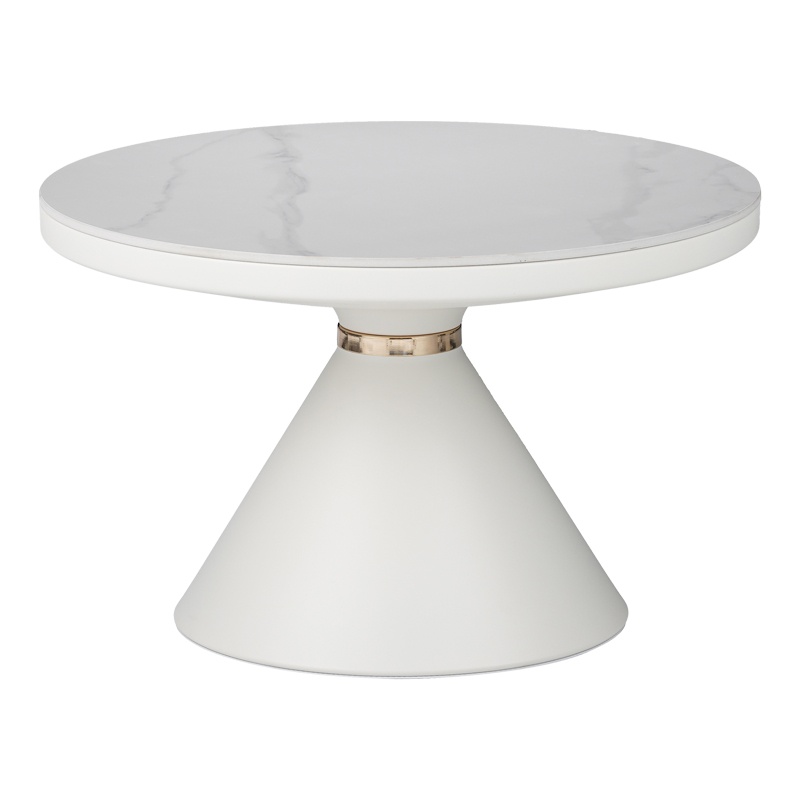 Masuta de Cafea Model Coozlin, Alb marmorat, D70x40 cm