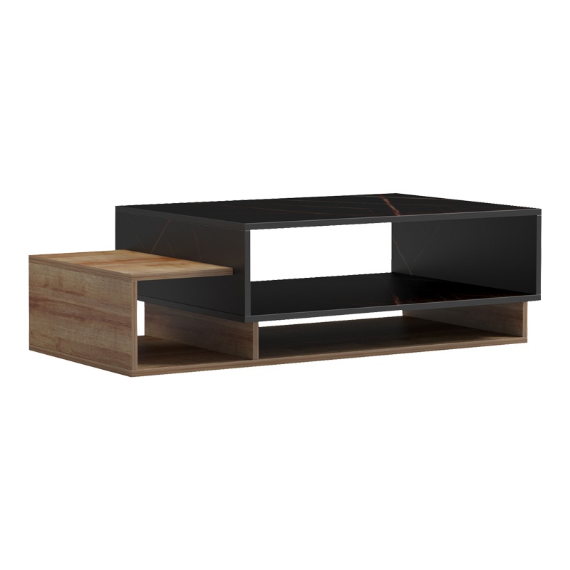 Masuta de Cafea Model Dekost, Stejar/Negru marmorat, 105x50x32 cm