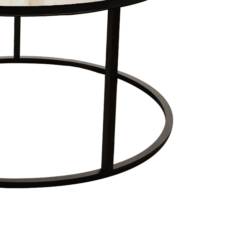 Masuta de Cafea Model Drion, Alb marmorat/Negru, D60x40 cm - 3 | YEO