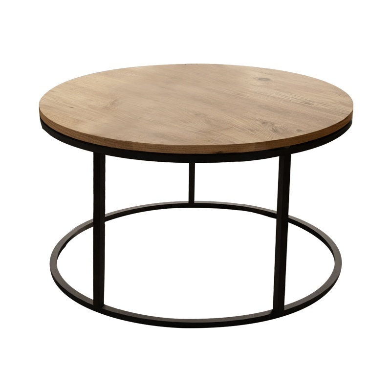 Masuta de Cafea Model Drion, Negru/Stejar, D60x40 cm