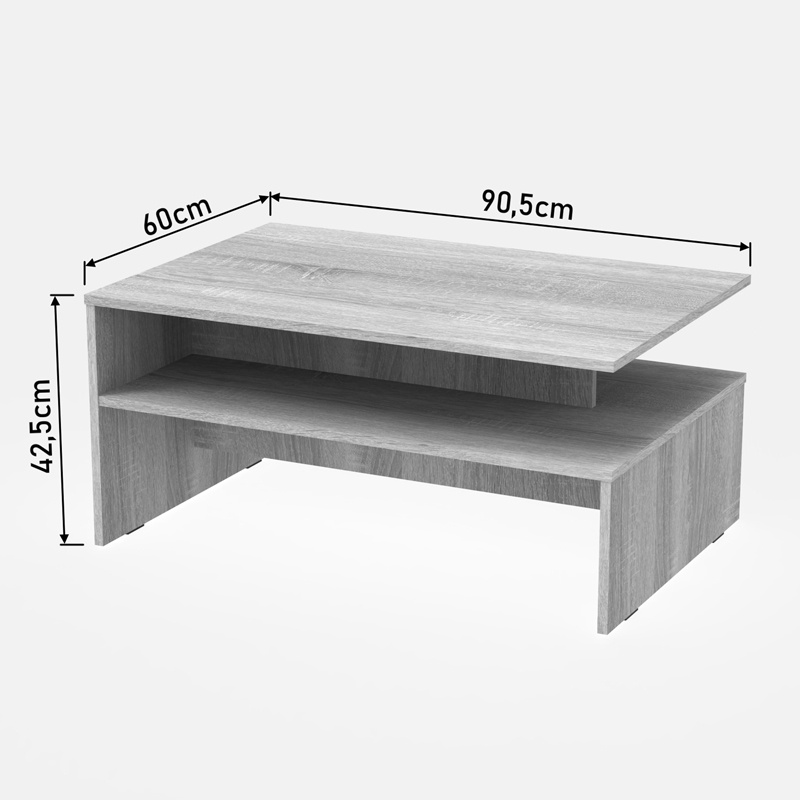 Masuta de Cafea Model Kolya, Alb, 90x60x42.3 cm - 3 | YEO