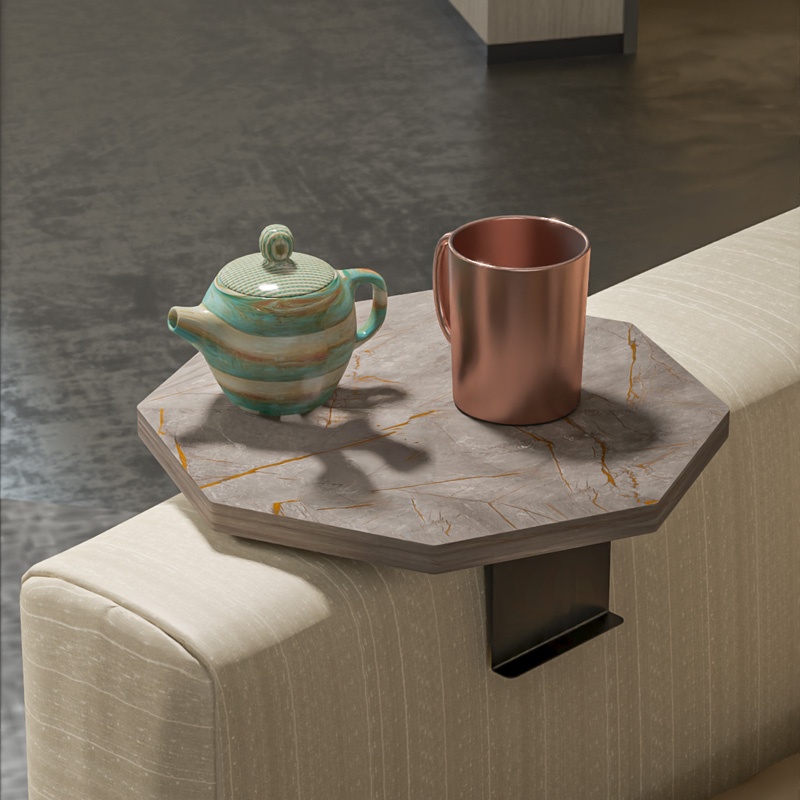 Masuta de Cafea Model Linea, Antracit/Negru , D34x10 cm - 1 | YEO