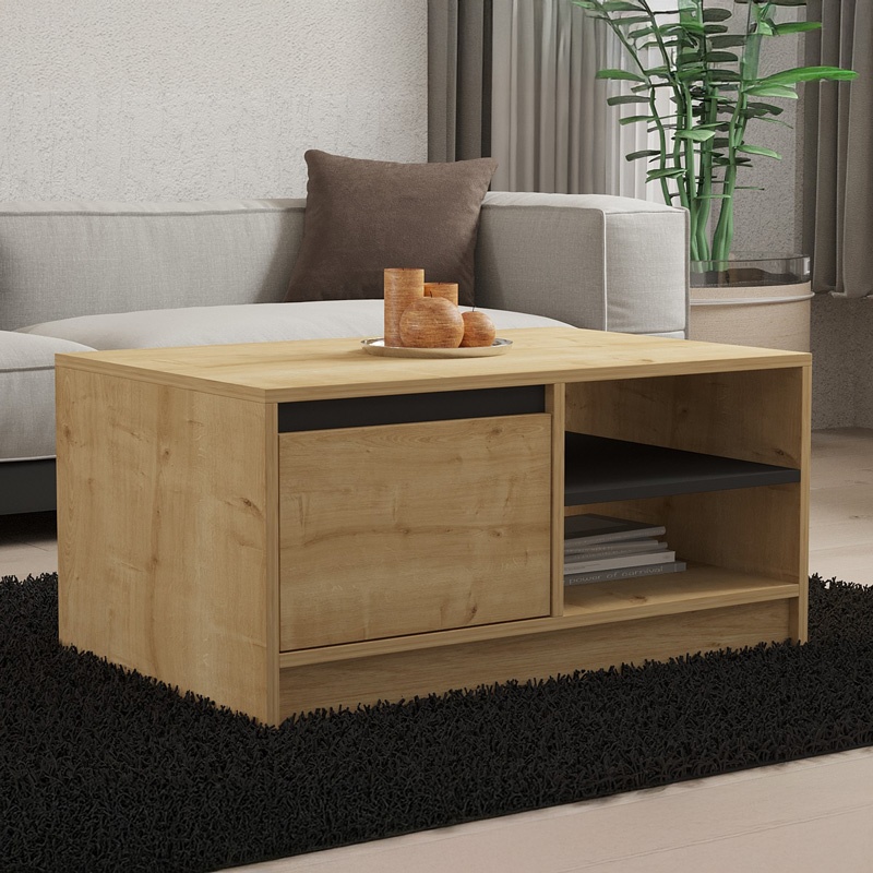 Masuta de Cafea Model Narli, Stejar, 90x60x45 cm - 1 | YEO