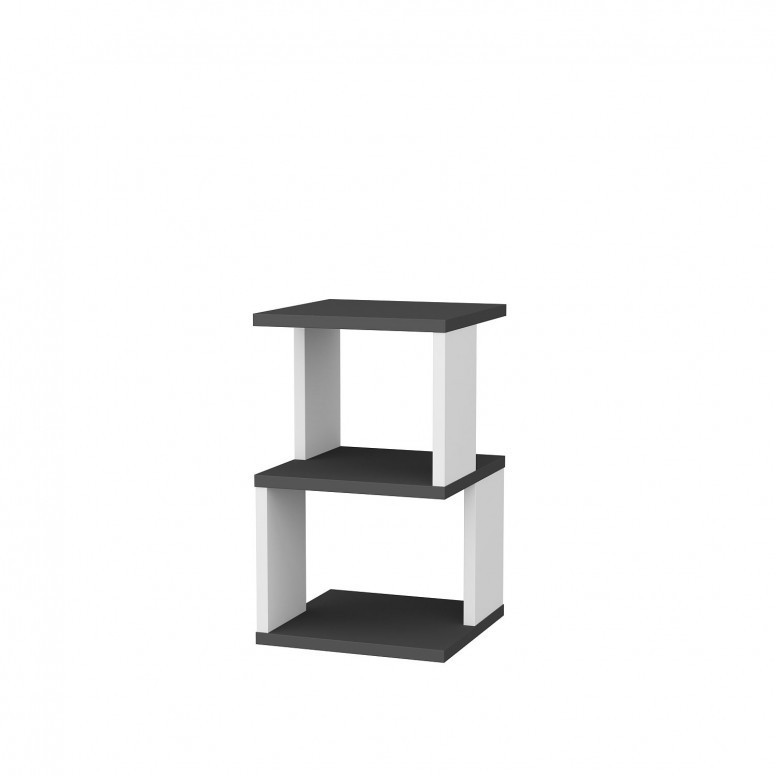 Noptiera Model Ramirez V1, Alb/Antracit, 29.6x29.6x49.4cm - 3 | YEO