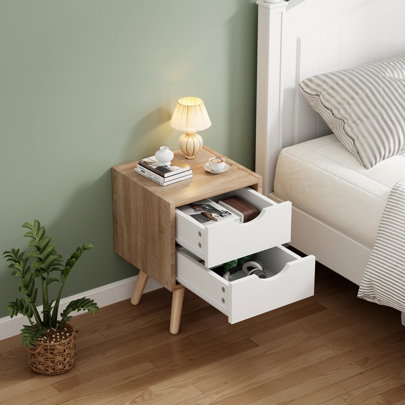 Noptiera Model Selma, Stejar sonoma/Alb, 29.7x29.7x45 cm - 2 | YEO