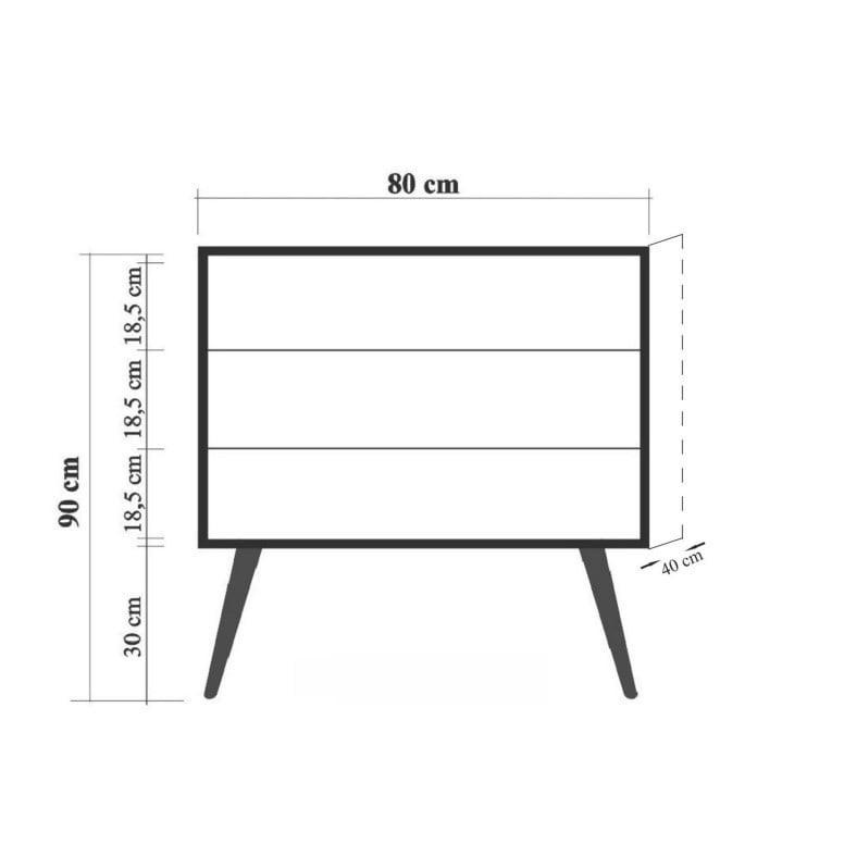 Noptiera Model Woodward, Stejar sonoma, 80x40x89cm