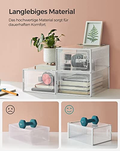 Pantofar din plastic, Songmics, Alb, 33.5 x 23.2 x 14.3 cm - 5