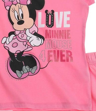 Pijama roz cu maneca scurta Minnie Mouse