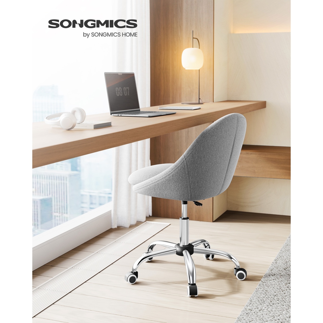 Scaun birou Songmics Gri 56x60x93.3 cm - 1 | YEO