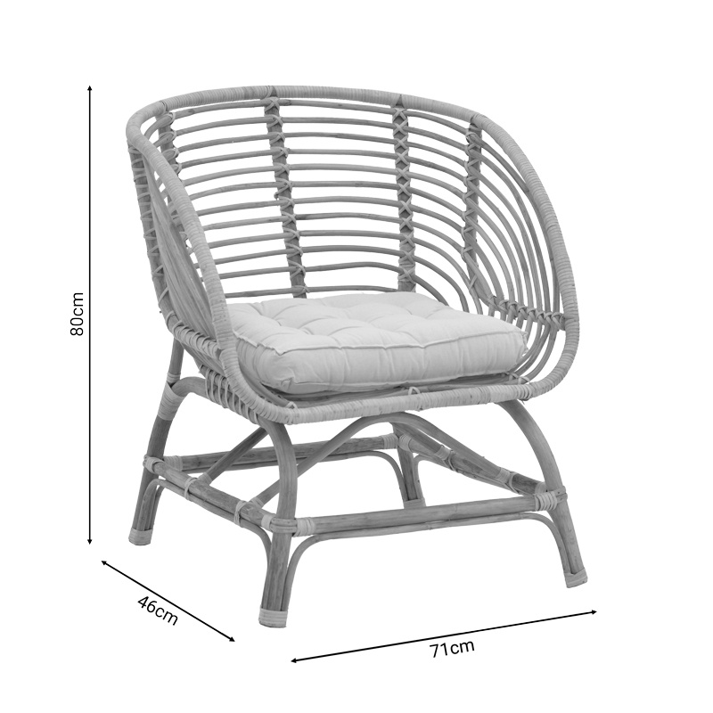 Scaun cu Brate Model Diane, Natur, 71x46x80 cm