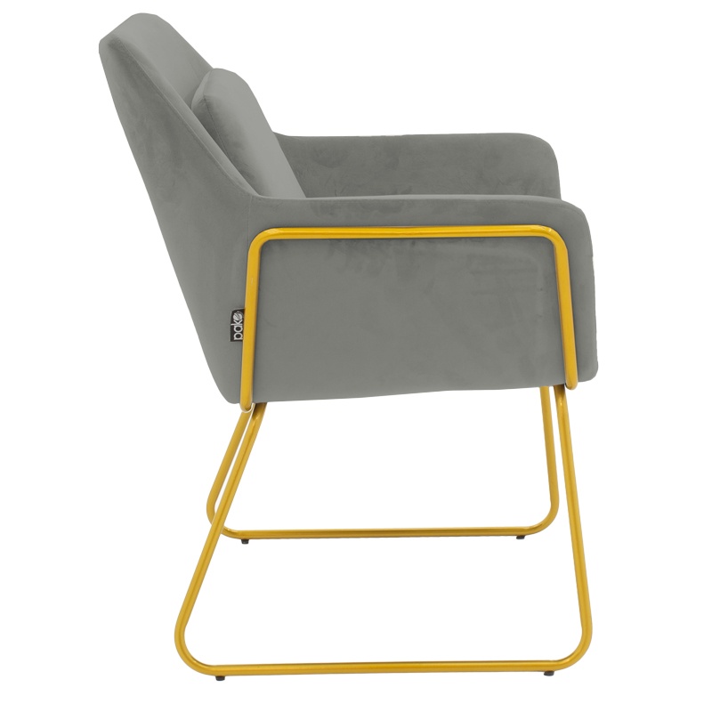 Scaun cu Brate Model Mira, Gri/Auriu, 65x69x86 cm - 2 | YEO