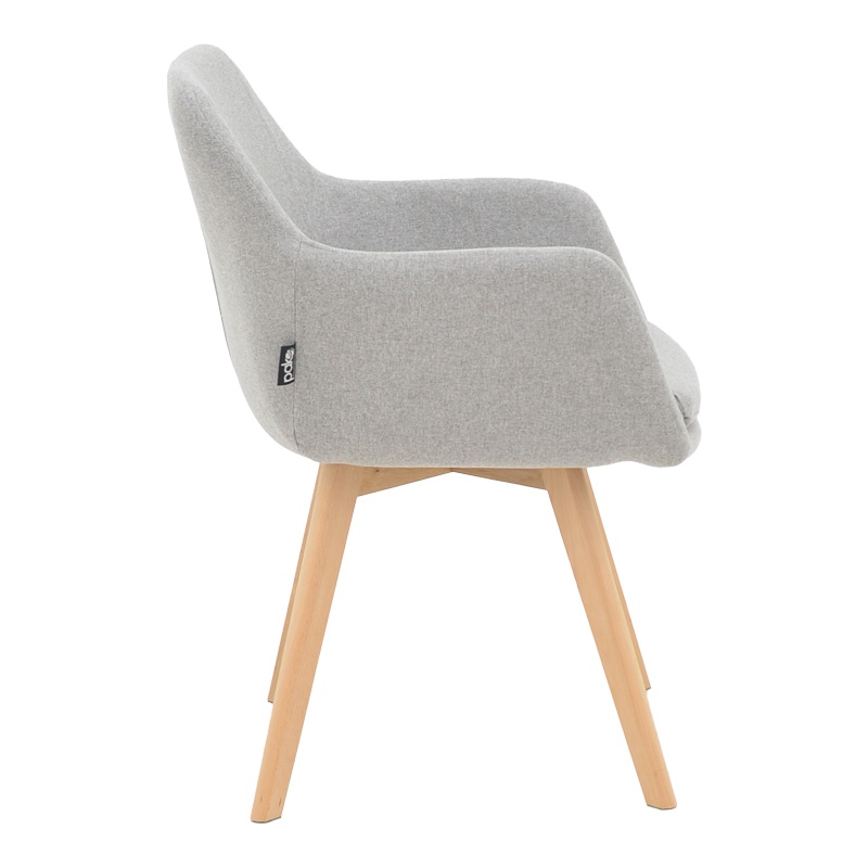 Scaun cu Brate Model Safira, Gri/Natur, 57x58x84 cm - 2 | YEO