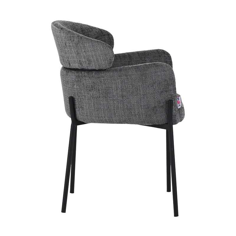 Scaun cu Brate Model Tolerse, Gri deschis/Negru, 58x57x80 cm - 2 | YEO