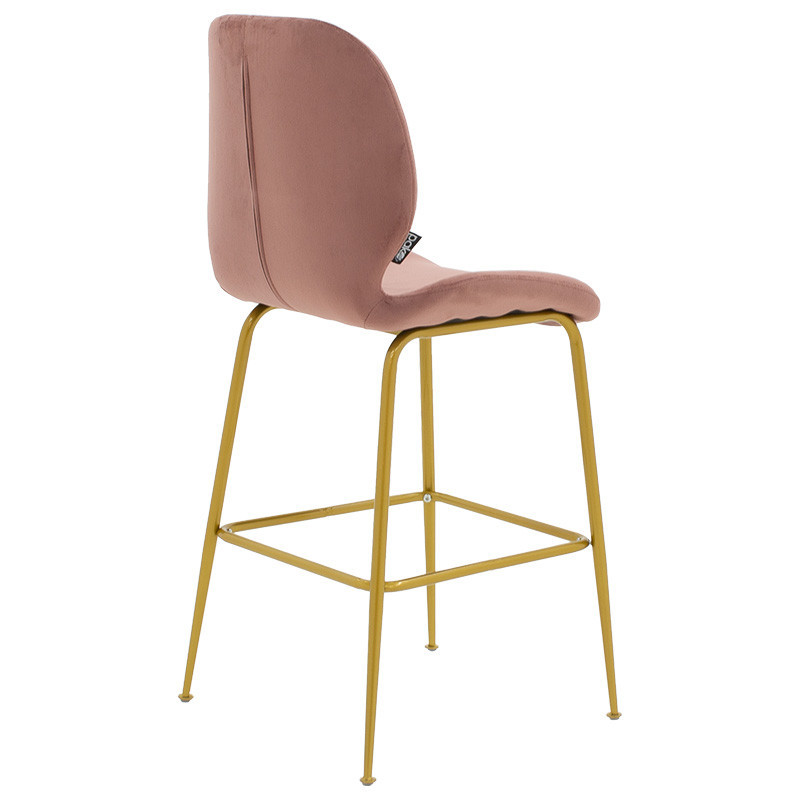 Scaun de bar Model Impel, Roz pudrat/Auriu, 46x51x103 cm - 1 | YEO