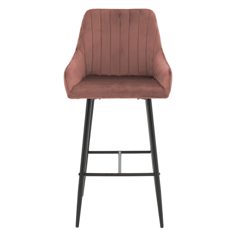 Scaun de bar Model Patrin, Roz pudrat/Negru, 49x48x98 cm - 3 | YEO