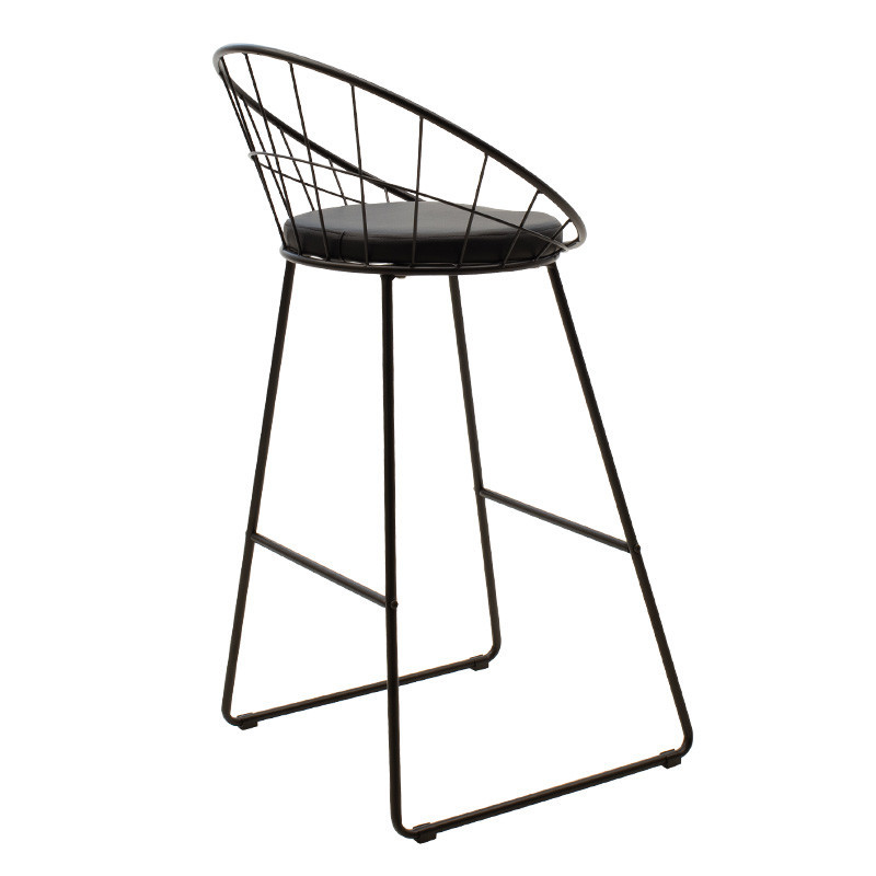 Scaun de bar Model Seth, Negru, 52x52x96 cm - 1 | YEO