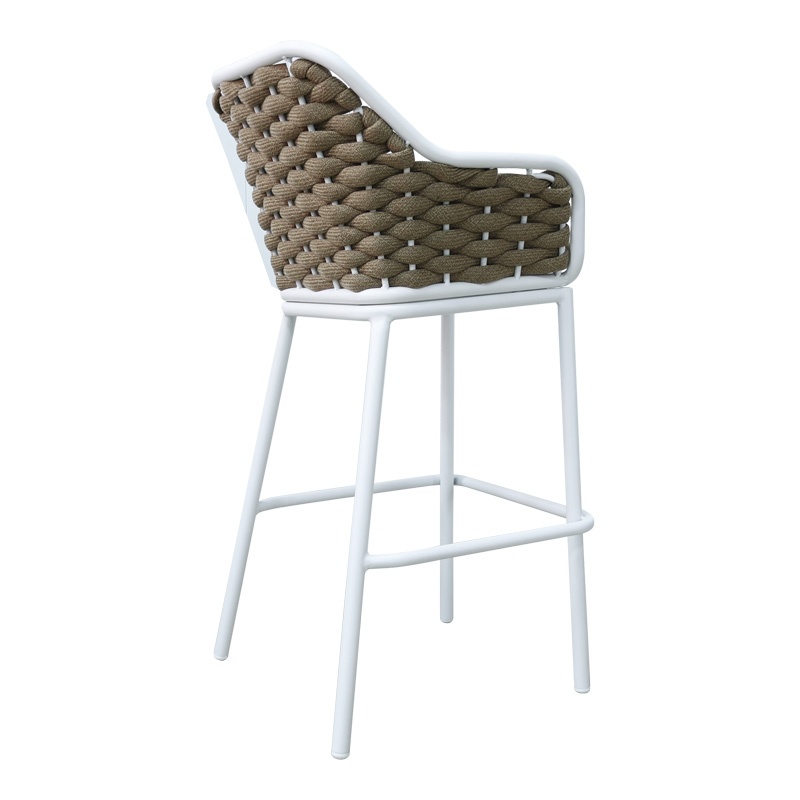 Scaun de bar pentru exterior Model Zuki, Alb, 55x54x109 cm - 1 | YEO