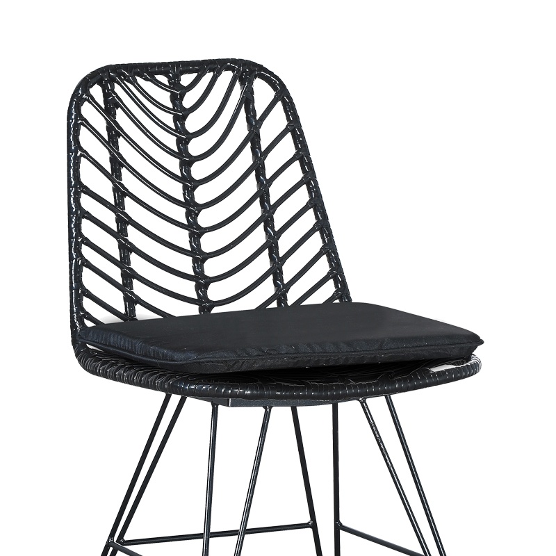 Scaun de exterior , Model Naoki, culoare negru, metal, 44x58x82 cm - 3 | YEO