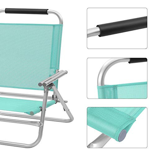 Scaun de plaja, Songmics, Verde, 57x59x71 cm - 4 | YEO
