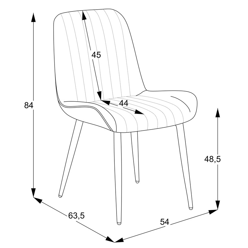 Scaun Model Versa, Ecru/Negru, 54x63.5x84 cm