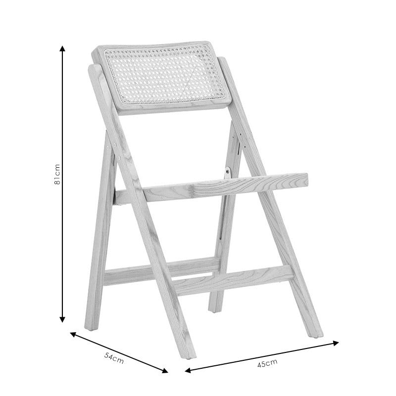 Scaun pliabil Model Yoko, Negru/Bej, 45x54x81 cm