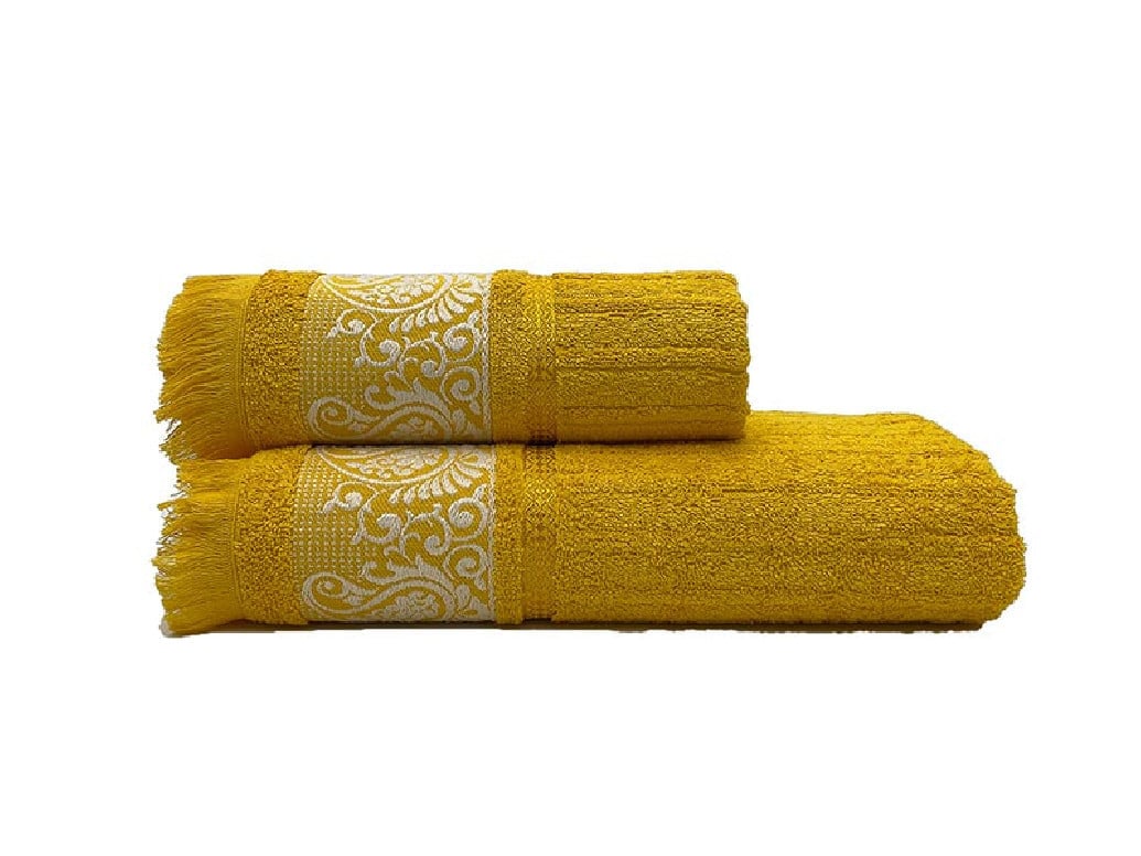 Set 2 Prosoape Reico Mustard 50x100 si 70x140 cm (Bumbac 100%)