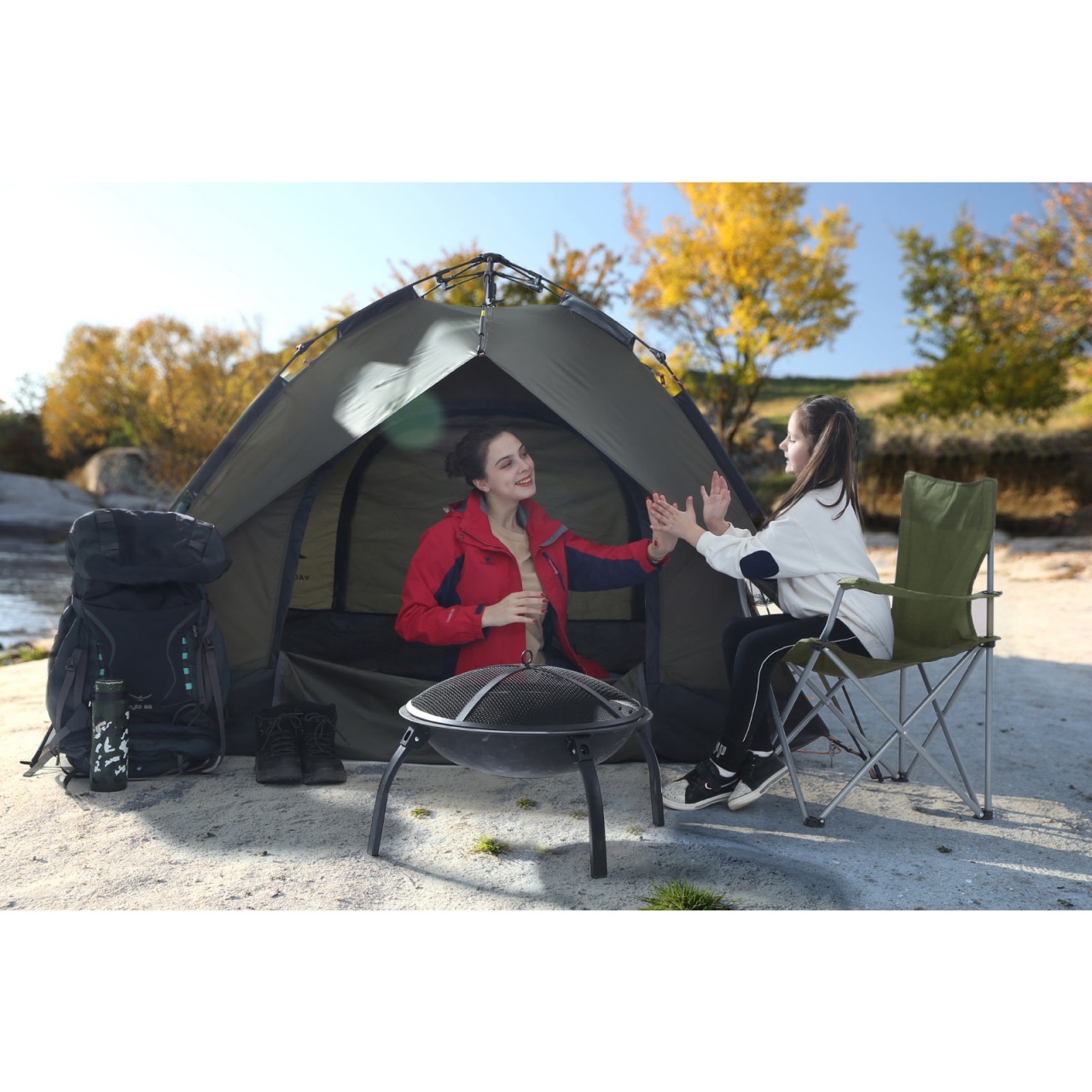 Set 2 scaune de camping Songmics Verde 84x52x81 cm - 3 | YEO