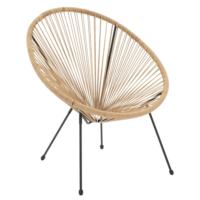 Set masă și scaune de exterior, 3 Piese, Model , Natural, D50X50 cm - 1 | YEO