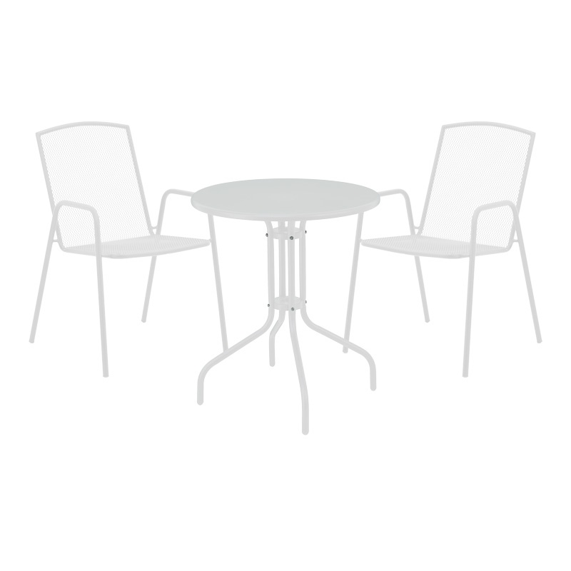 Set masă și scaune de exterior, 3 Piese, Model Vergo-Pomedon, Alb