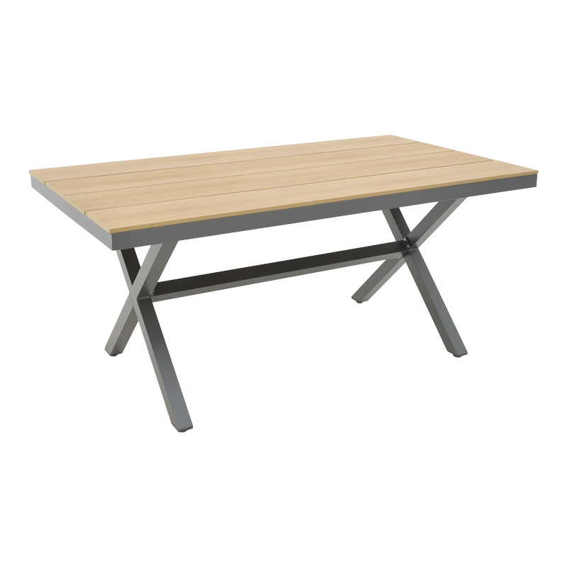 Set masă și scaune de exterior, 7 Piese, Model Thorio-Azelie, Antracit/Natural, 160x90x75 cm - 1 | YEO