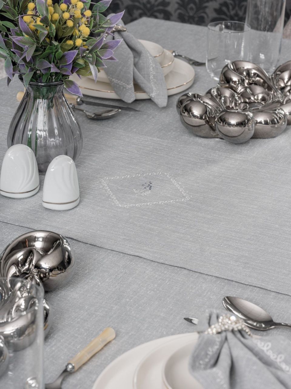 Set pentru masa, 8 Piese Model Pera Grey - 4 | YEO