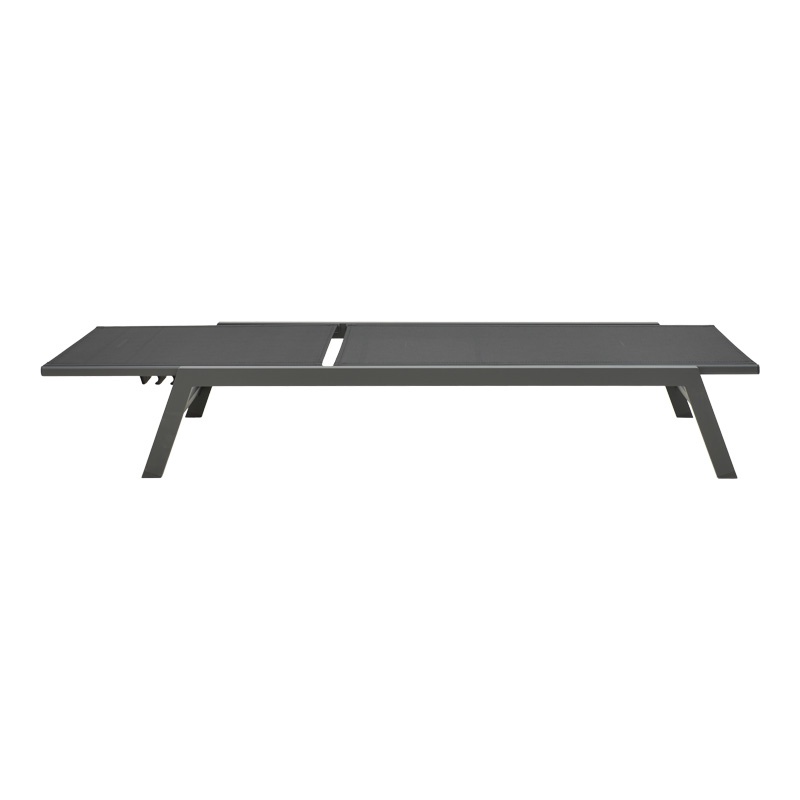 Șezlong din aluminiu si textilenă Model Boka, Gri închis, 60x192x31 cm - 2 | YEO