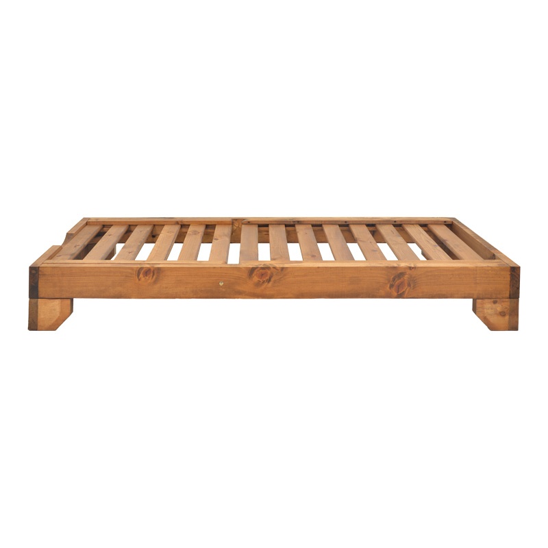 Șezlong din lemn masiv de brad Model Zalka, Nuc, 66x197x28 cm - 2 | YEO