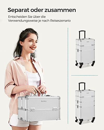 Troler cosmetice, Songmics, Argintiu, 82.5x35x25 cm - 4 | YEO