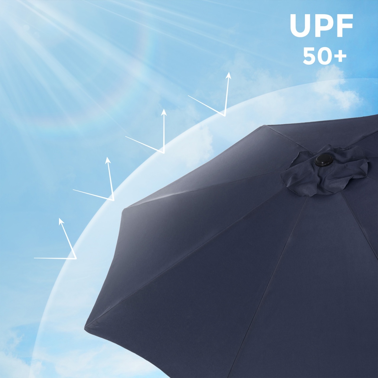 Umbrela de terasa Songmics Albastru 300x300x240 cm - 3 | YEO