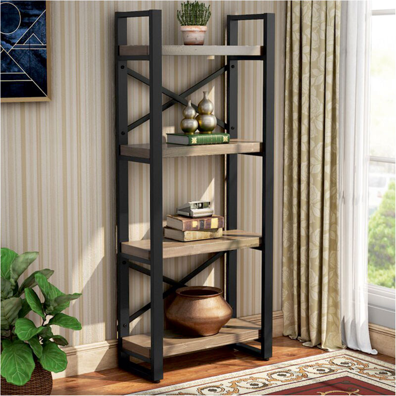 Biblioteca Pako World, Model Crimson, 50x22x150 cm, Negru/Nuc - 1 | YEO
