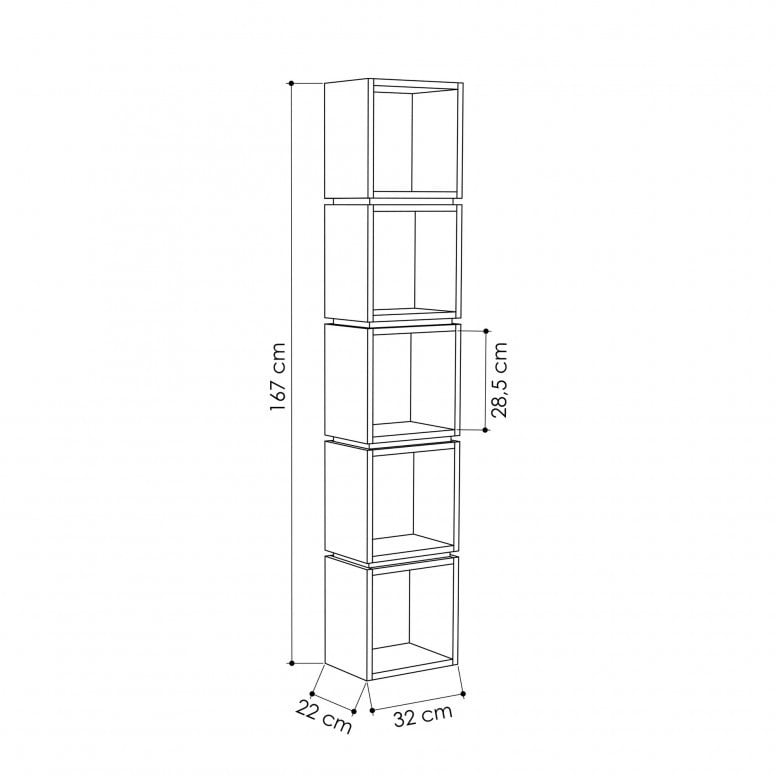 Biblioteca Salvador, Model Multi, Alb/Stejar