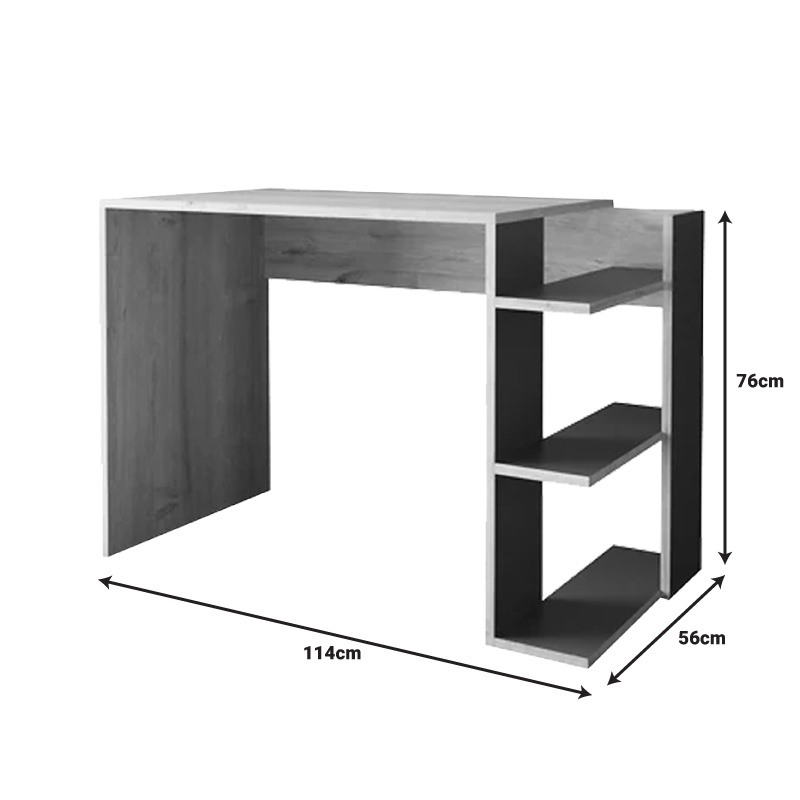 Birou Model Toska, Stejar/Antracit, 114x56x76 cm - 2 | YEO
