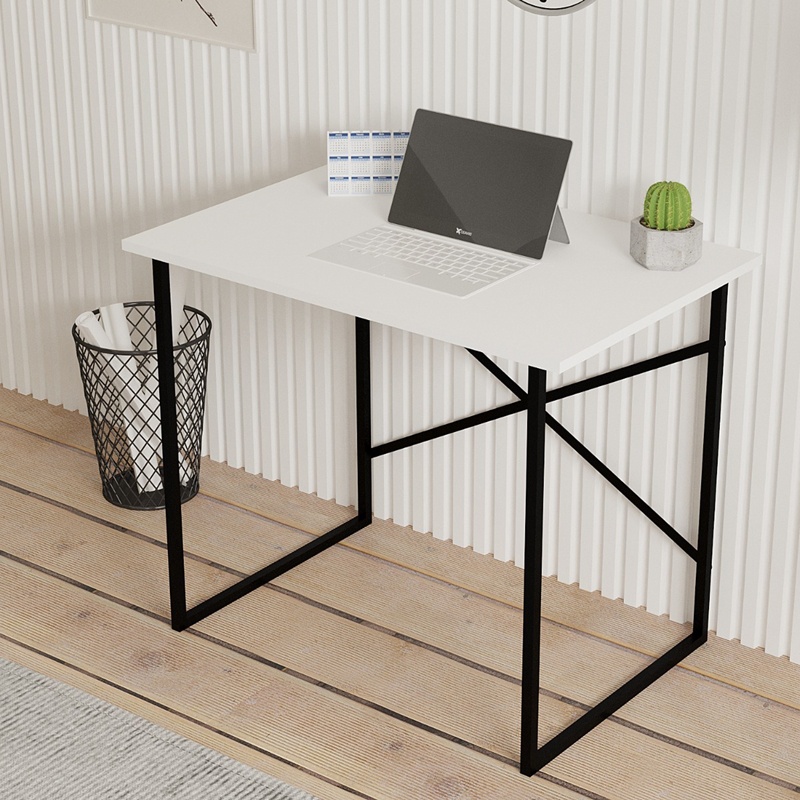 Birou Model Zayn, Alb/Negru, 90x60x70 cm - 1 | YEO