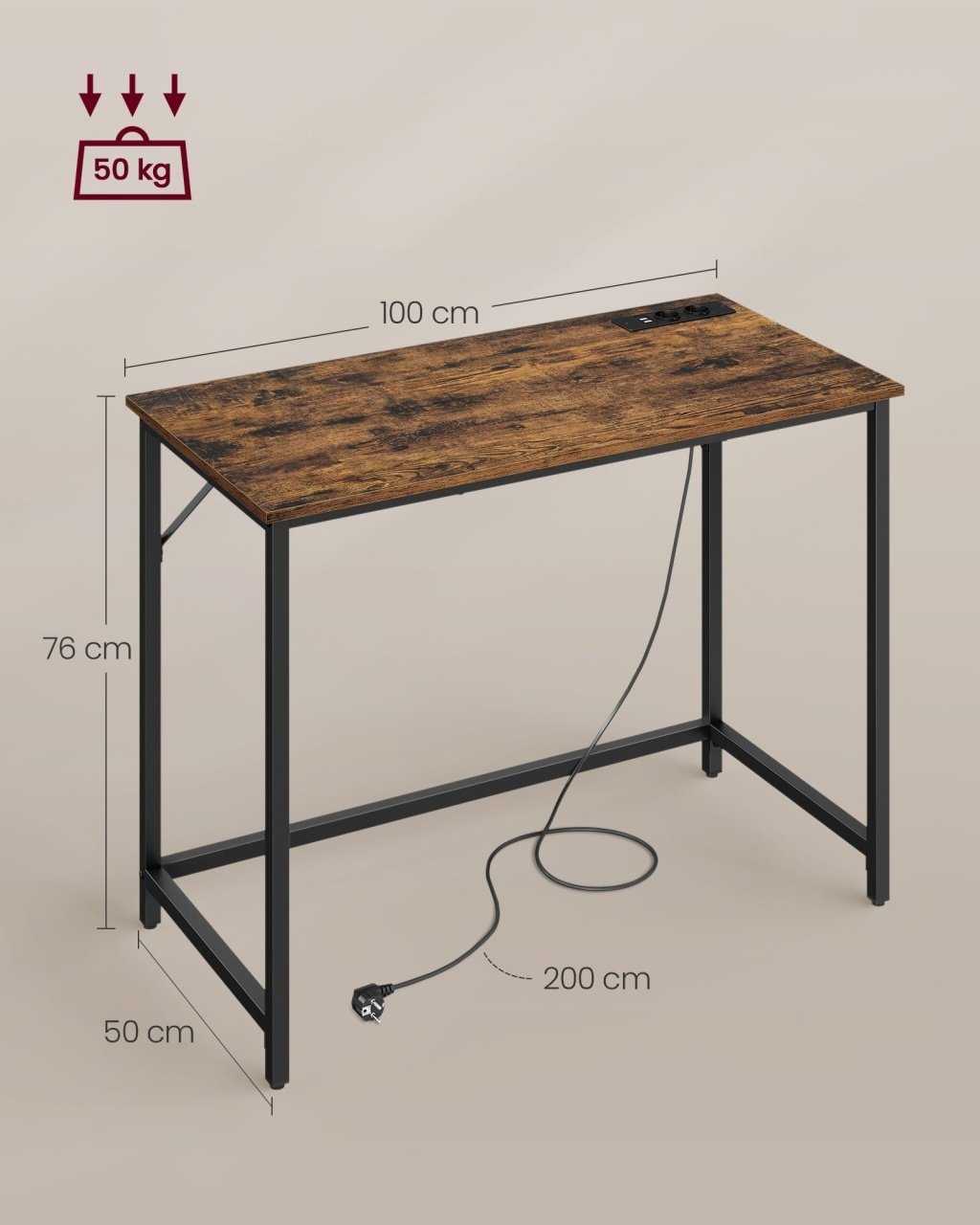 Birou Vasagle Maro 100x50x75.5 cm