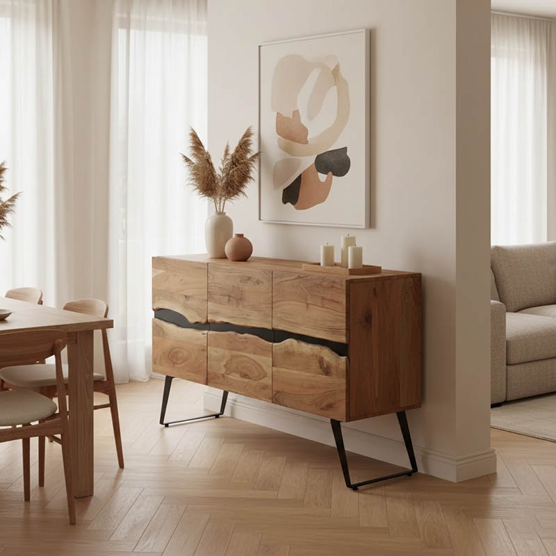 Bufet - Comodă Living Imena Cabinet, natur, 148x43.5x86 cm