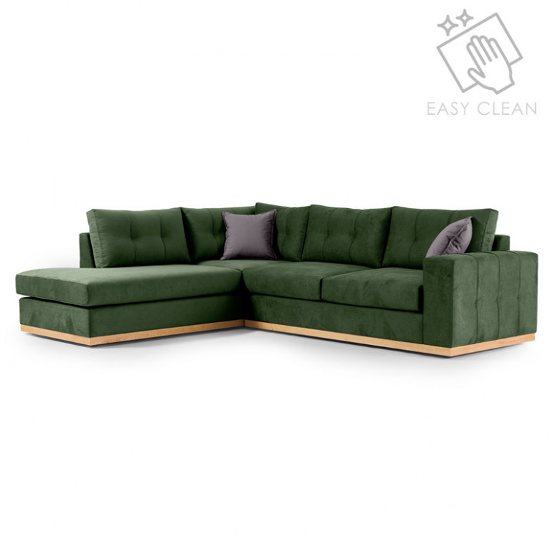 Coltar Dreapta Boston Verde Inchis - Gri Inchis - Natural 280x225x95 cm