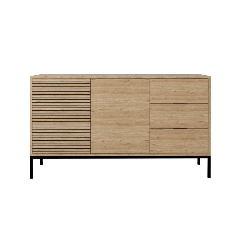 Comoda Model Leodrif, Natur/Negru, 140x40x80 cm