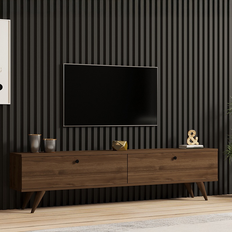 Comodă TV Model Jate, Nuc, 160x25x45 cm - 1 | YEO